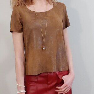 ONLY Suede Short-Sleeve T-Shirt